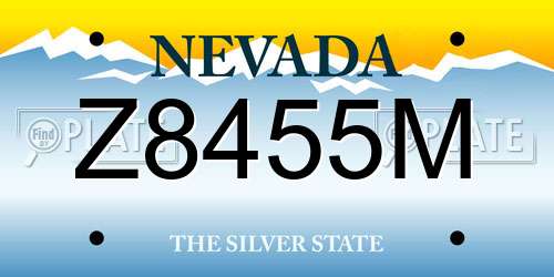 Z8455M Nevada License Plate