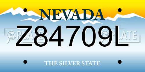 Z84709L Nevada License Plate