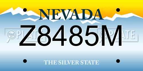 Z8485M Nevada License Plate