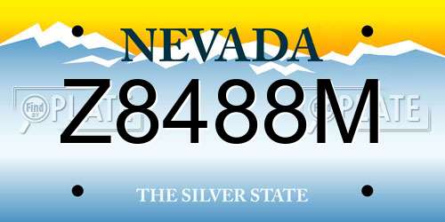 Z8488M Nevada License Plate