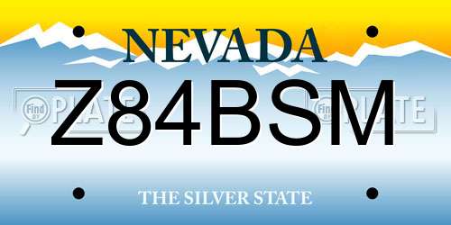 Z84BSM Nevada License Plate