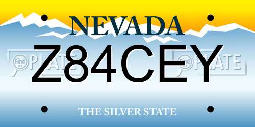 Z84CEY Nevada License Plate