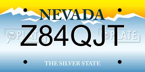 Z84QJT Nevada License Plate