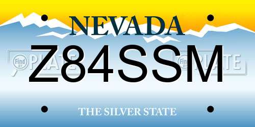 Z84SSM Nevada License Plate