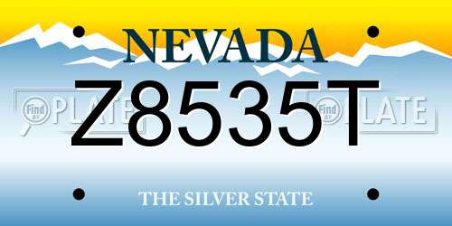 Z8535T Nevada License Plate