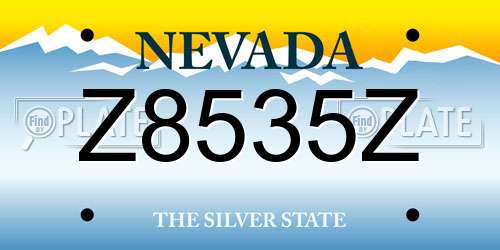 Z8535Z Nevada License Plate