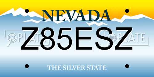 Z85ESZ Nevada License Plate