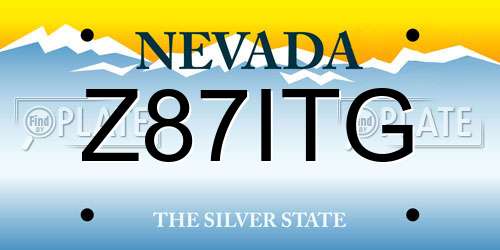 Z87ITG Nevada License Plate