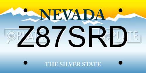 Z87SRD Nevada License Plate