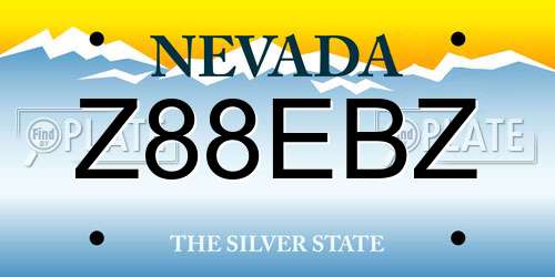Z88EBZ Nevada License Plate