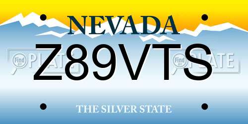 Z89VTS Nevada License Plate