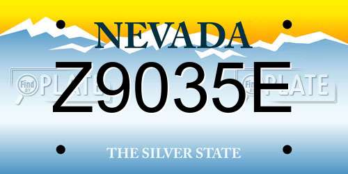 Z9035E Nevada License Plate