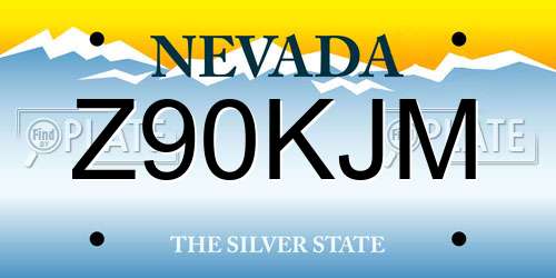 Z90KJM Nevada License Plate
