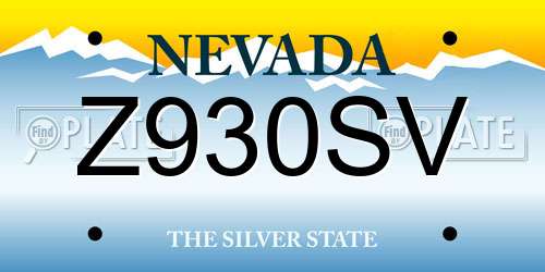 Z930SV Nevada License Plate