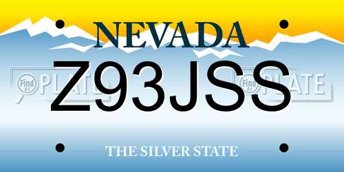 Z93JSS Nevada License Plate