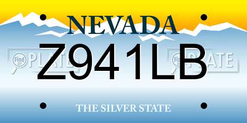 Z941LB Nevada License Plate