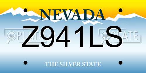 Z941LS Nevada License Plate