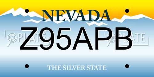 Z95APB Nevada License Plate
