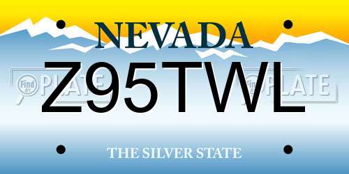 Z95TWL Nevada License Plate