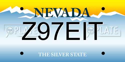 Z97EIT Nevada License Plate