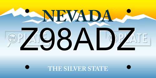 Z98ADZ Nevada License Plate