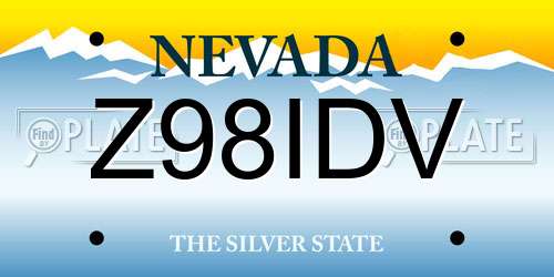 Z98IDV Nevada License Plate