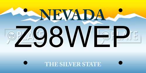 Z98WEP Nevada License Plate