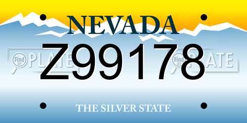 Z99178 Nevada License Plate