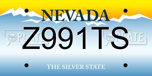 Z991TS Nevada License Plate
