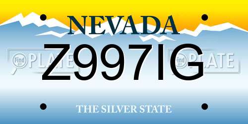 Z997IG Nevada License Plate