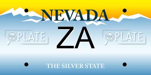 ZA Nevada License Plate