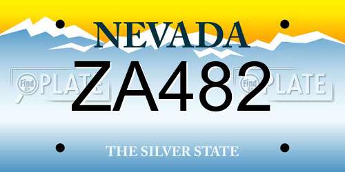 ZA482 Nevada License Plate