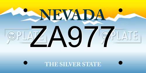 ZA977 Nevada License Plate