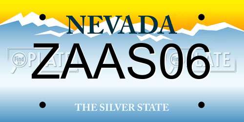 ZAAS06 Nevada License Plate