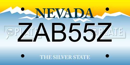ZAB55Z Nevada License Plate