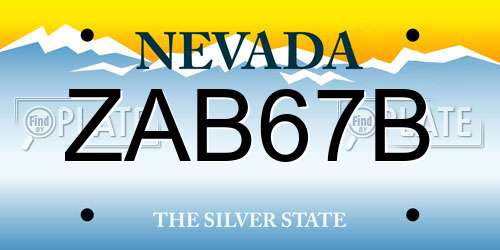 ZAB67B Nevada License Plate