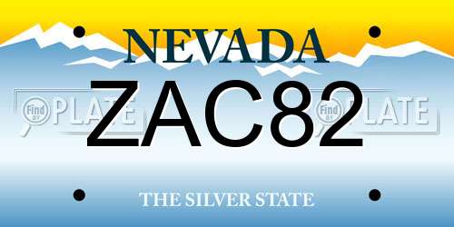 ZAC82 Nevada License Plate