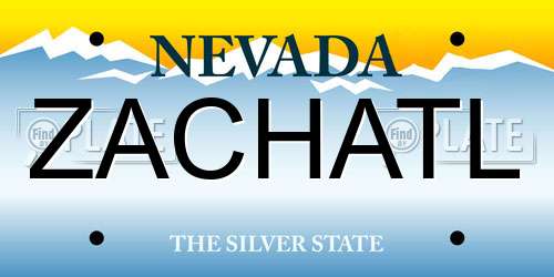ZACHATL Nevada License Plate