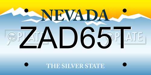 ZAD65T Nevada License Plate