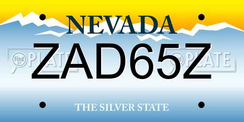 ZAD65Z Nevada License Plate