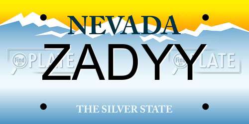ZADYY Nevada License Plate