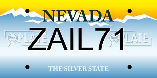 ZAIL71 Nevada License Plate