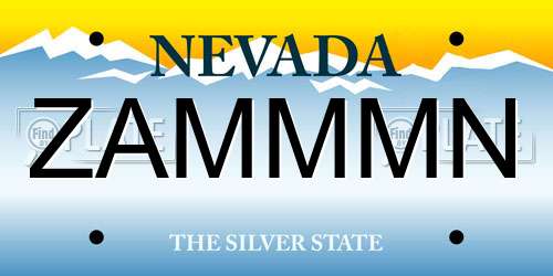 ZAMMMN Nevada License Plate