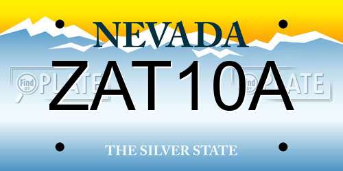 ZAT10A Nevada License Plate