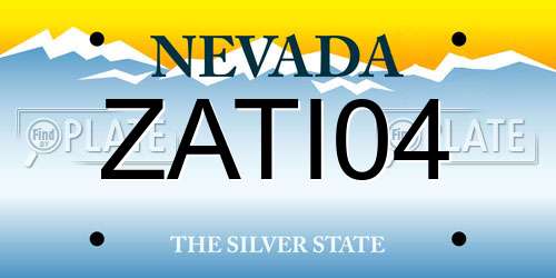 ZATI04 Nevada License Plate