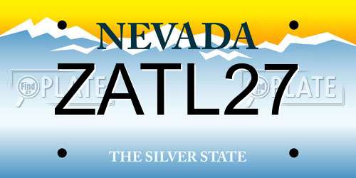 ZATL27 Nevada License Plate