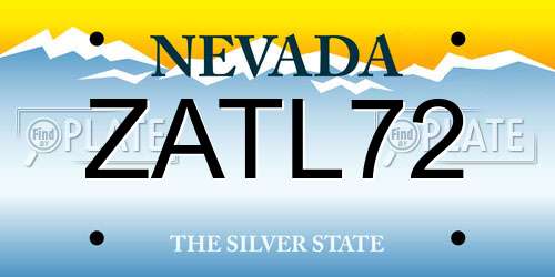 ZATL72 Nevada License Plate