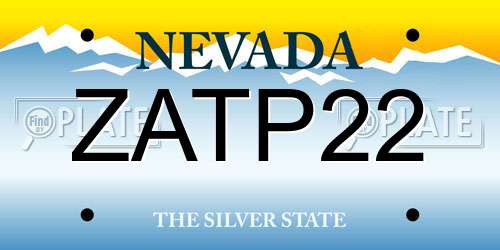 ZATP22 Nevada License Plate