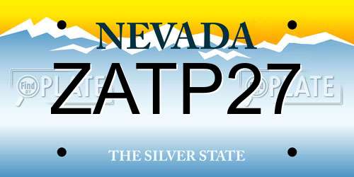 ZATP27 Nevada License Plate