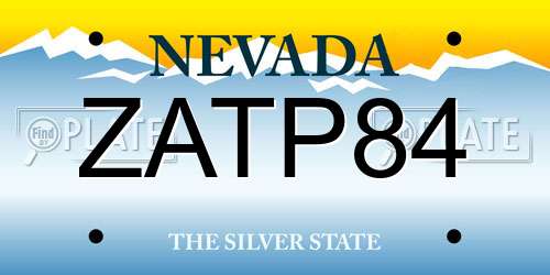 ZATP84 Nevada License Plate
